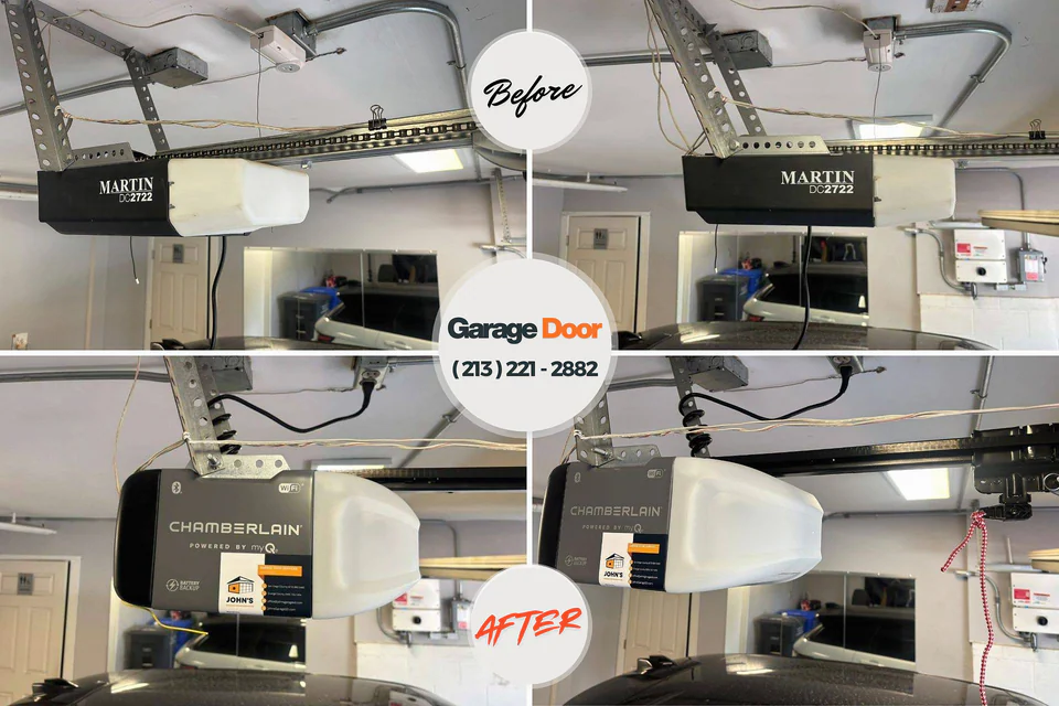 Before and after: garage door repair Trenton, MI